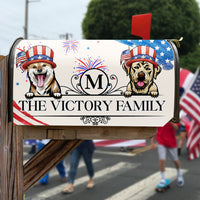 Thumbnail for Personalized Independence Day 4th July Dog Patriotic Mailbox Cover, Outside Small Yard Decoration AF