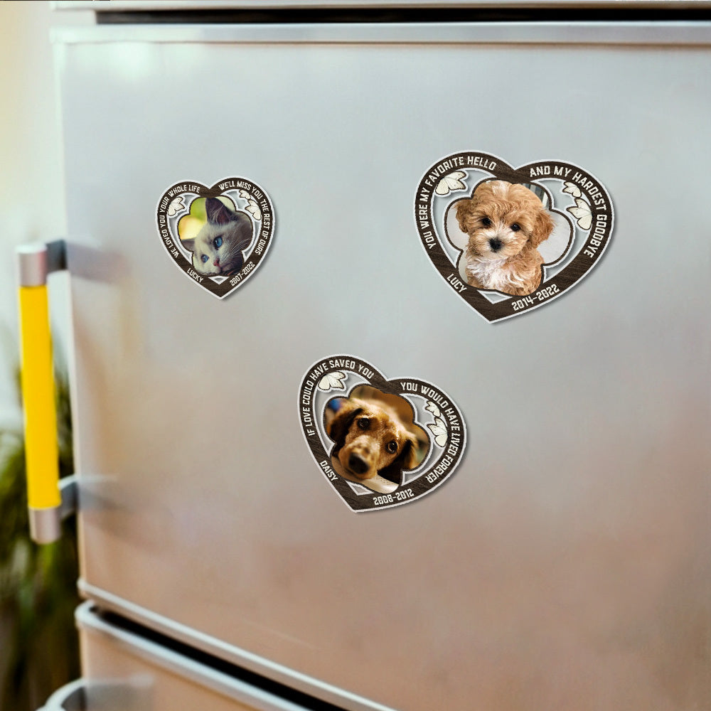 Custom You Were My Favorite Hello And My Hardest Goodbye Magnets, Fridge Magnet, Pet Memorial Gift JonxiFon