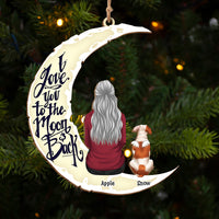 Thumbnail for Personalized I Love You To The Moon And Back Dog Memorial Wood Ornament Cutout AE