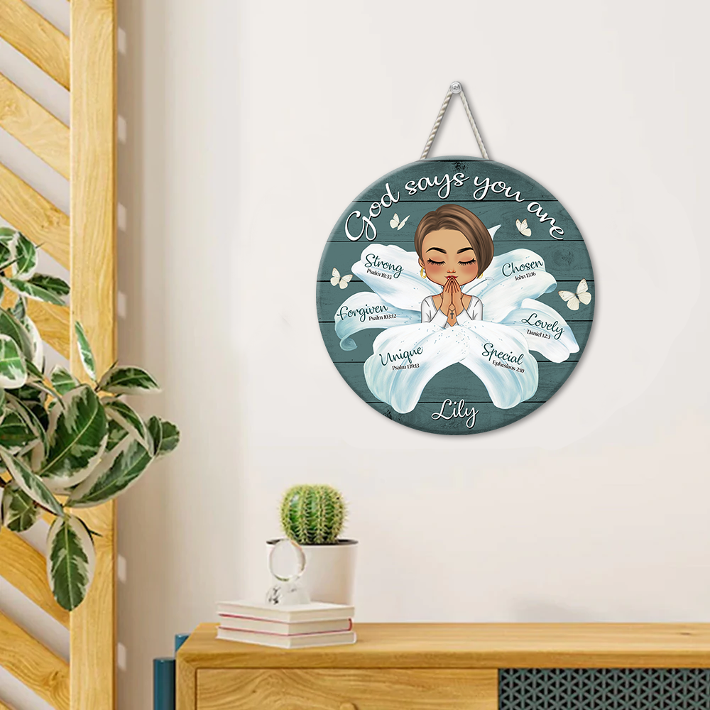 Personalized God Say You Are Flower Girl Wood Sign, Gift For Friend Z