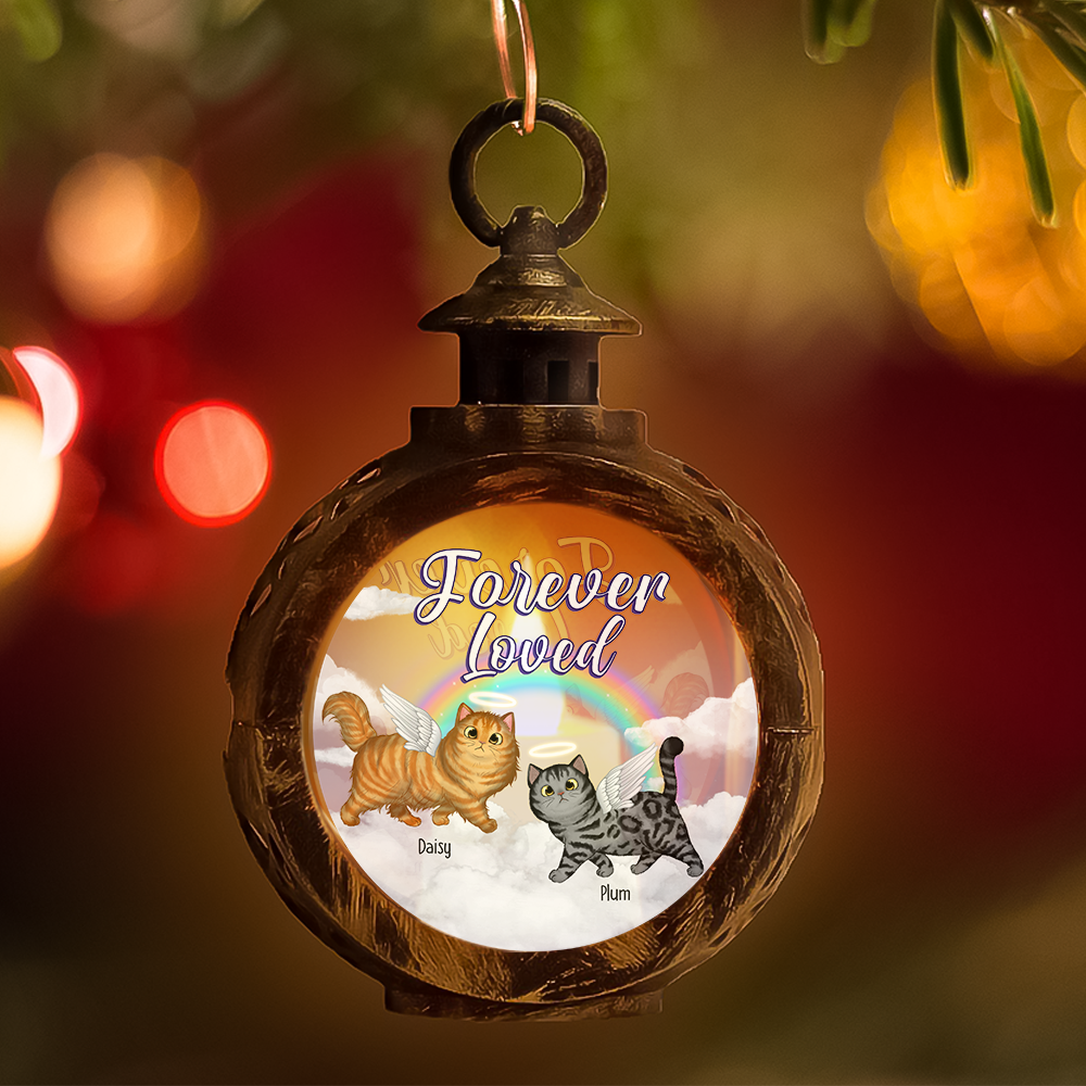 Personalized Memorial Cat Christmas LED Light Ornament, Sympathy Gift For Cat Lover AE