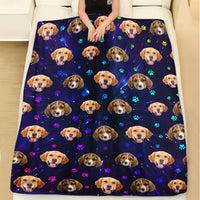 Thumbnail for Custom Galaxy With Paws Dog Cat Photo Blanket, Pet Lover Gift AB
