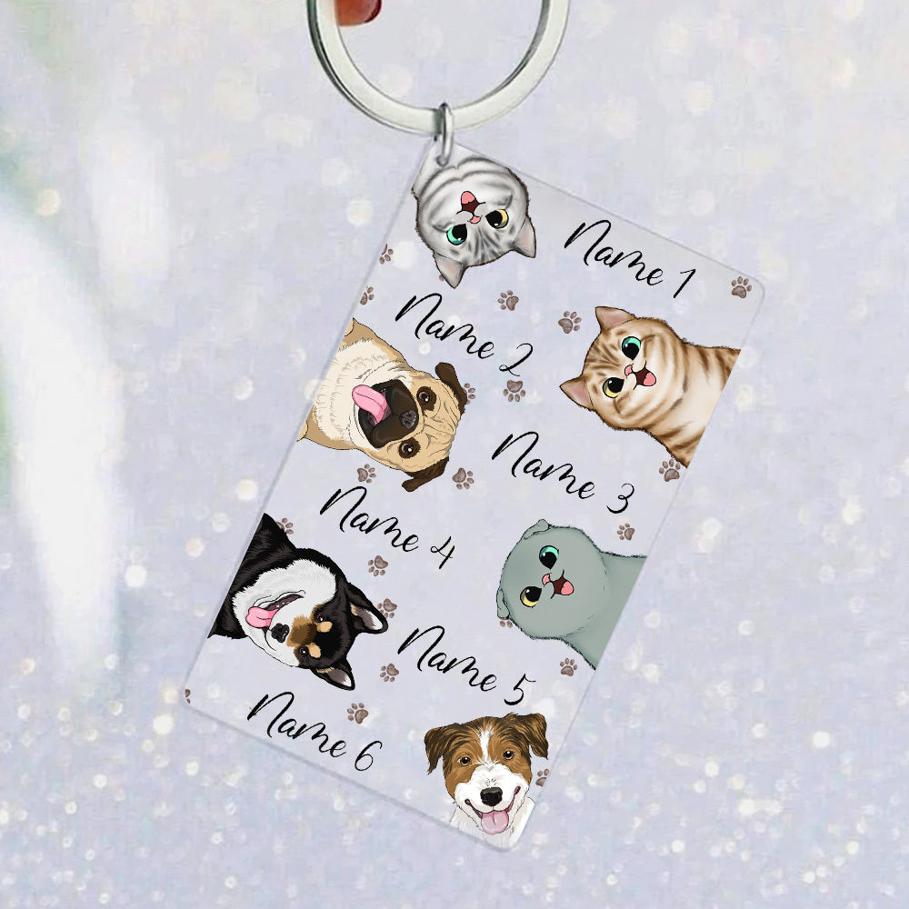 Personalized Cat Dog Acrylic Keychain, Gift For Pet Lovers JonxiFon