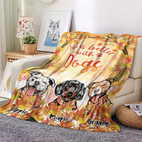Thumbnail for Life Is Better With Fur Babies Fall Fleece Blanket, Autumn Blanket, Gift For Family AB