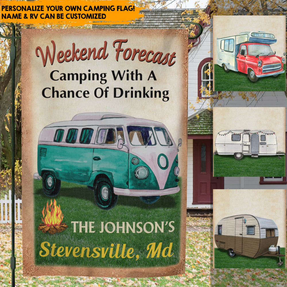 Making Memories On Campsite - Personalized Camping Garden Flag AD