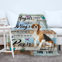Thumbnail for Custom Angels Don't Always Have Wings Photo Dog Cat Fleece Blanket, Memorial Gift AB