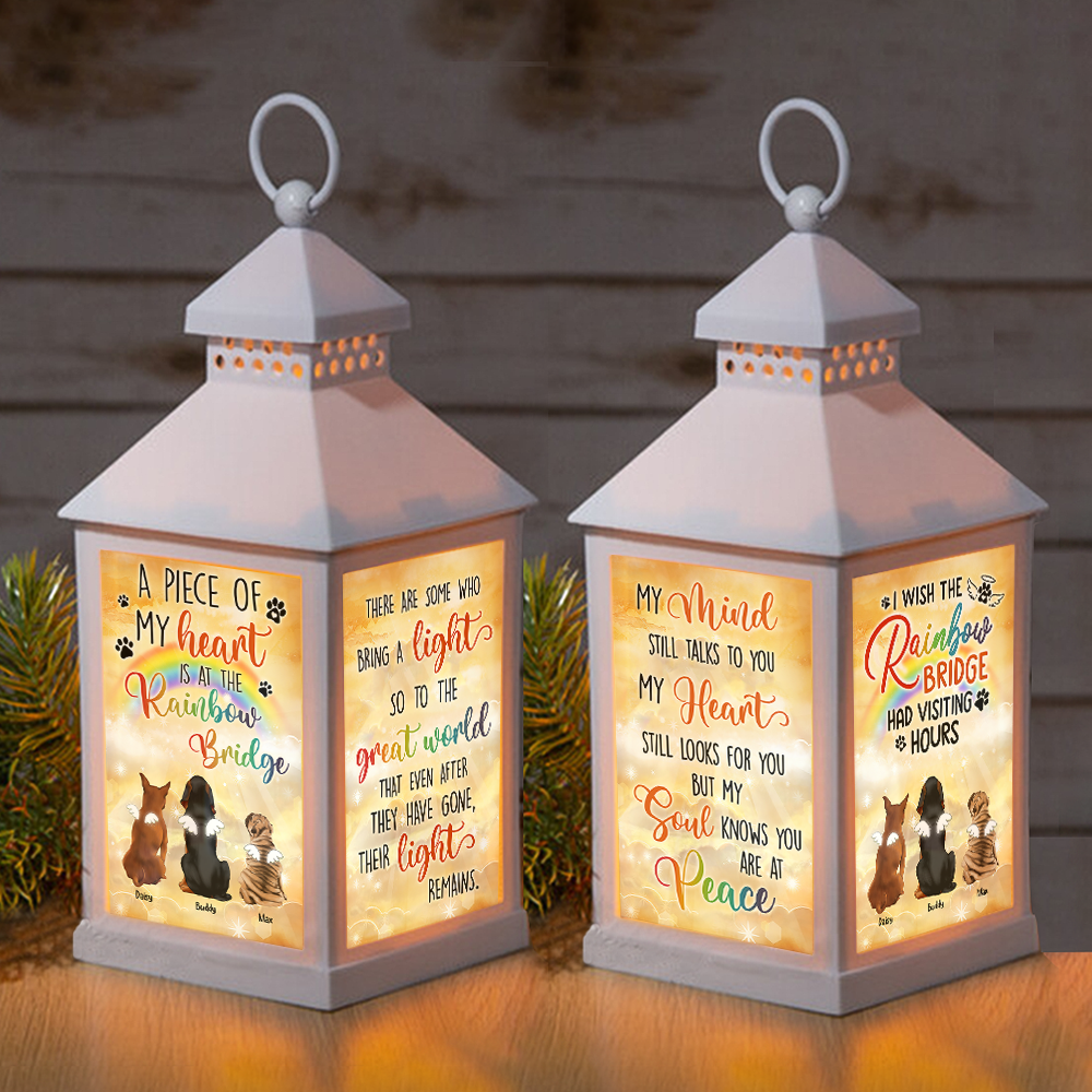 Custom A Piece Of My Heart Dog Cat Memorial Lantern II, Memorial Gift YHN-THUY