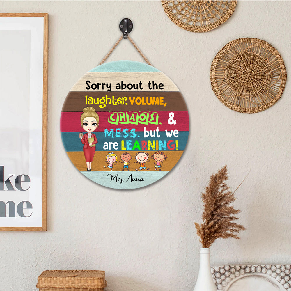 We are learning Teacher Wood Sign, DIY Gift For Back To School Z