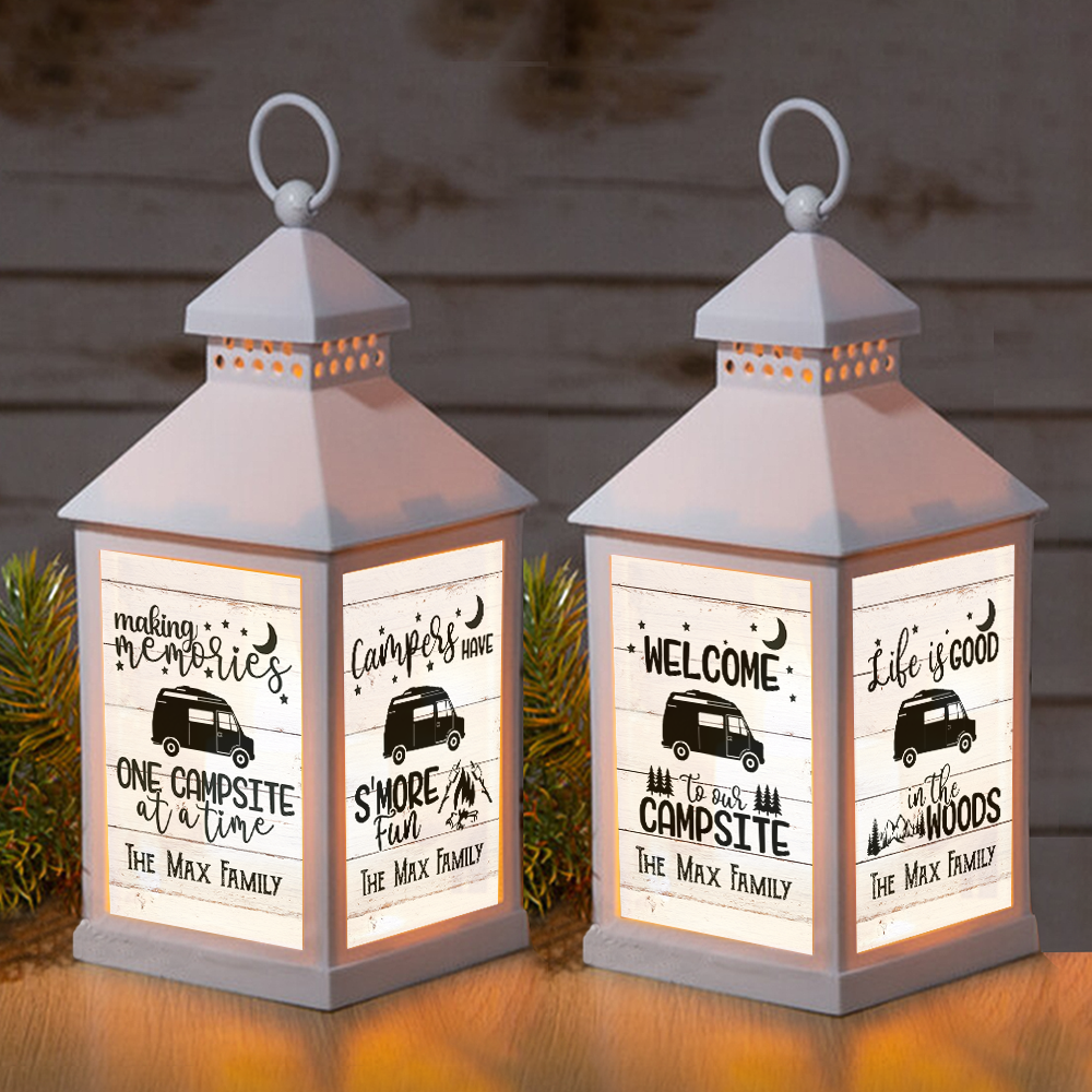 Custom Making Memories One Campsite Camping Lantern II, Gift For Camper FC