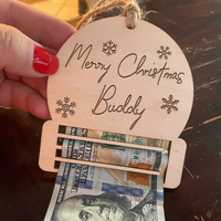 Thumbnail for Custom Christmas Money Holder Wood Ornament Cutout, Christmas Gift AE
