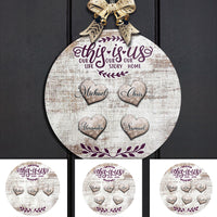 Thumbnail for This Is Us - Personalized Door Sign, Custom Names Family Gift Z