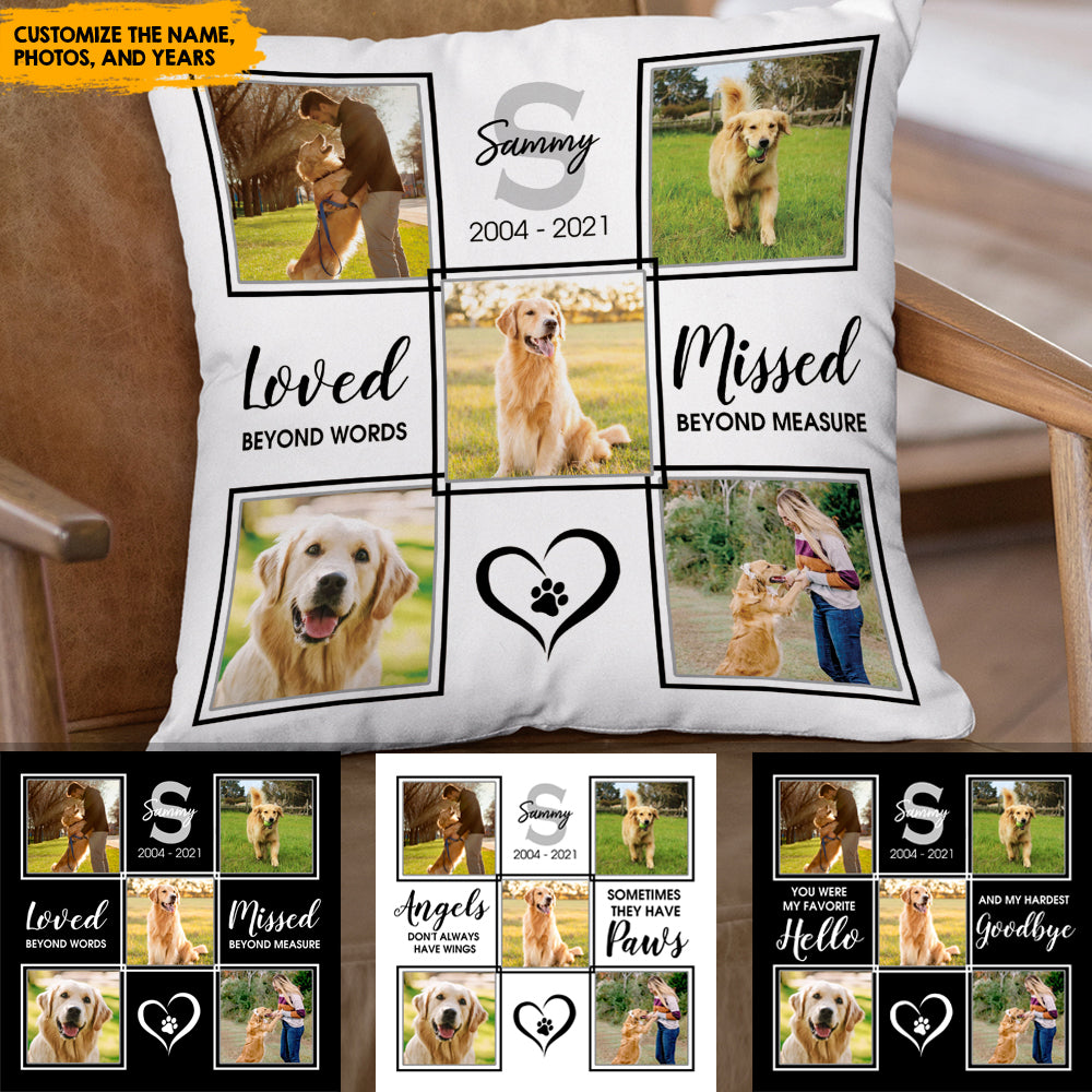 Pet Memorial Loved Beyond Words - Personalized Pillow AD