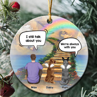 Thumbnail for Personalized I Still Talk About You Memorial Dog Loss Of Pet Ceramic Christmas Ornament AE