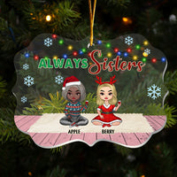 Thumbnail for Personalized Besties Friends Sisters Forever Acrylic Ornament, Customized Holiday Ornament AE