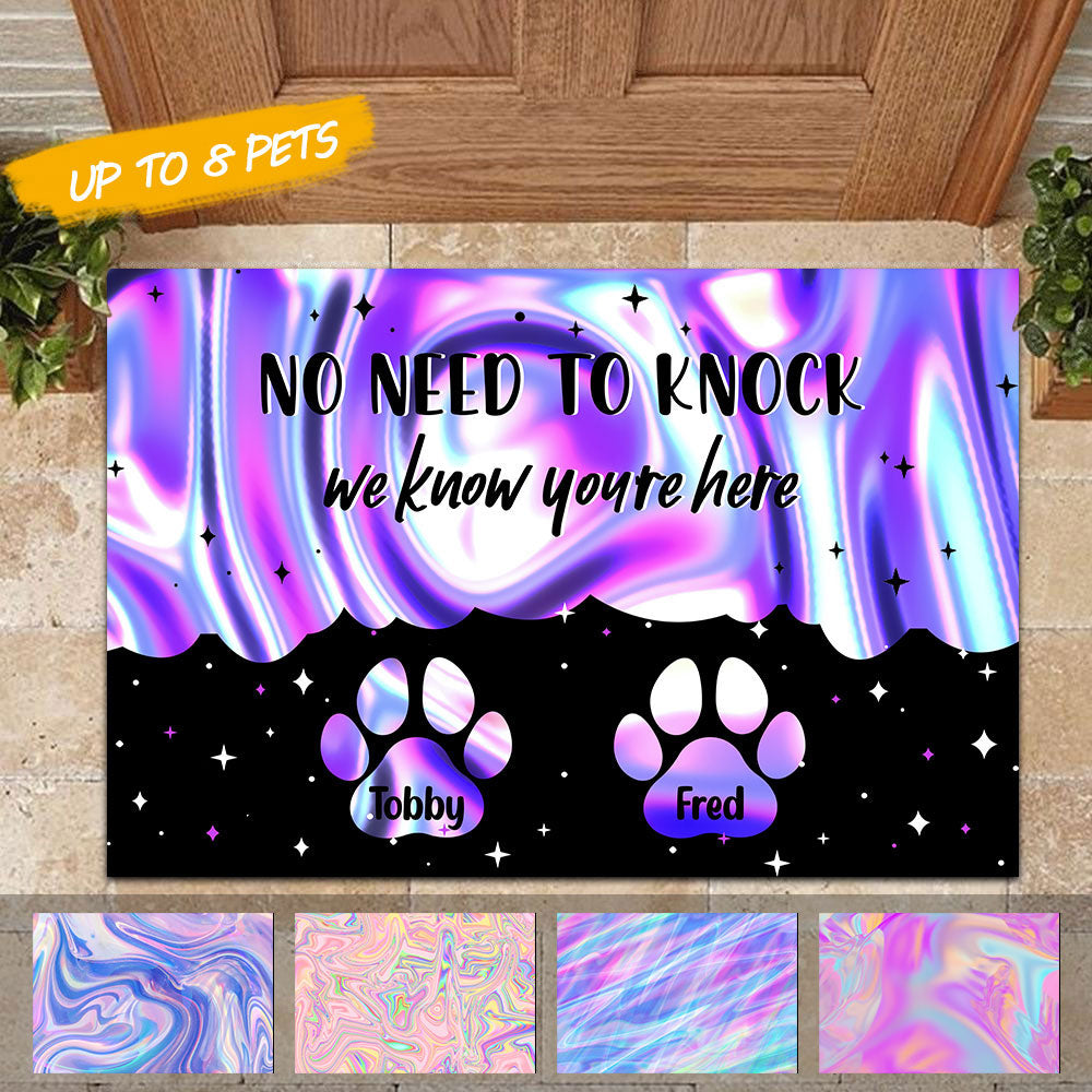 Hologram Pawprints Pets Personalized Doormat AB