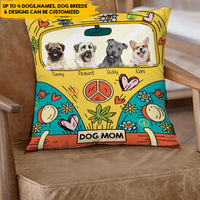 Thumbnail for Hippie Dog Mom - Personalized Fluffy Pillow, Gift for Dog Mom, Dog Lovers AD