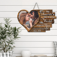 Thumbnail for Personalized My Favorite Place Is Next To You Couple Wood Sign, Valentine's Day Gift For Couple Z