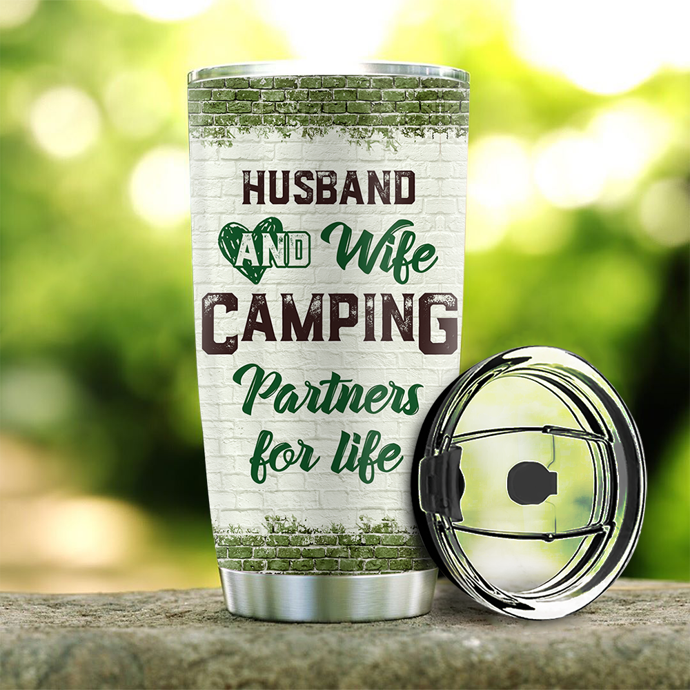 Personalized Let Sit By The Campfire Couple Tumbler, Valentine's Day Gift For Camping Lovers AA