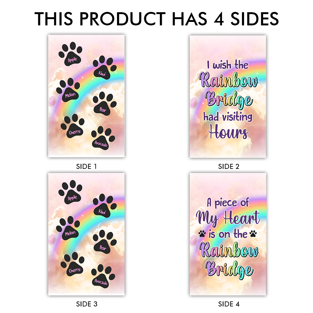 Personalized Dog Cat Memorial Rainbow Bridge Lantern, Sympathy Gift For Pet Lovers FC