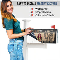 Thumbnail for Dog Lady and A grumpy old man live here Magnetic Mailbox Cover, Dog Lover Gift AF