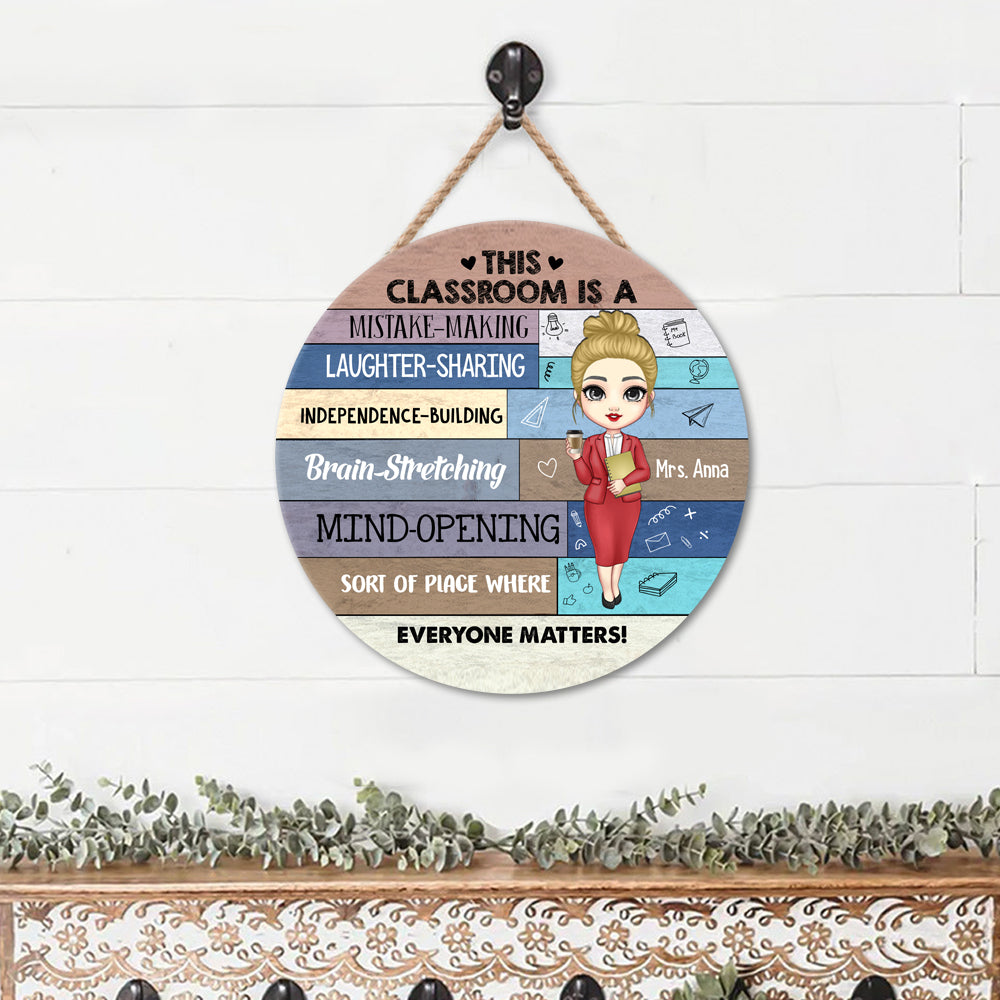 Everyone Matters Teacher Door Sign, Classroom Welcome Door Hanger Z