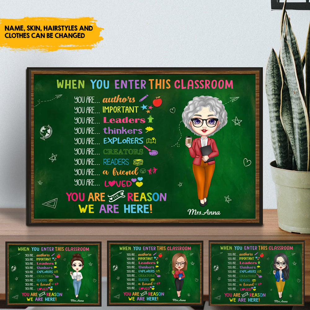 Classroom Rules Teacher Canvas, DIY Decor For Teachers On Back To School Day AK