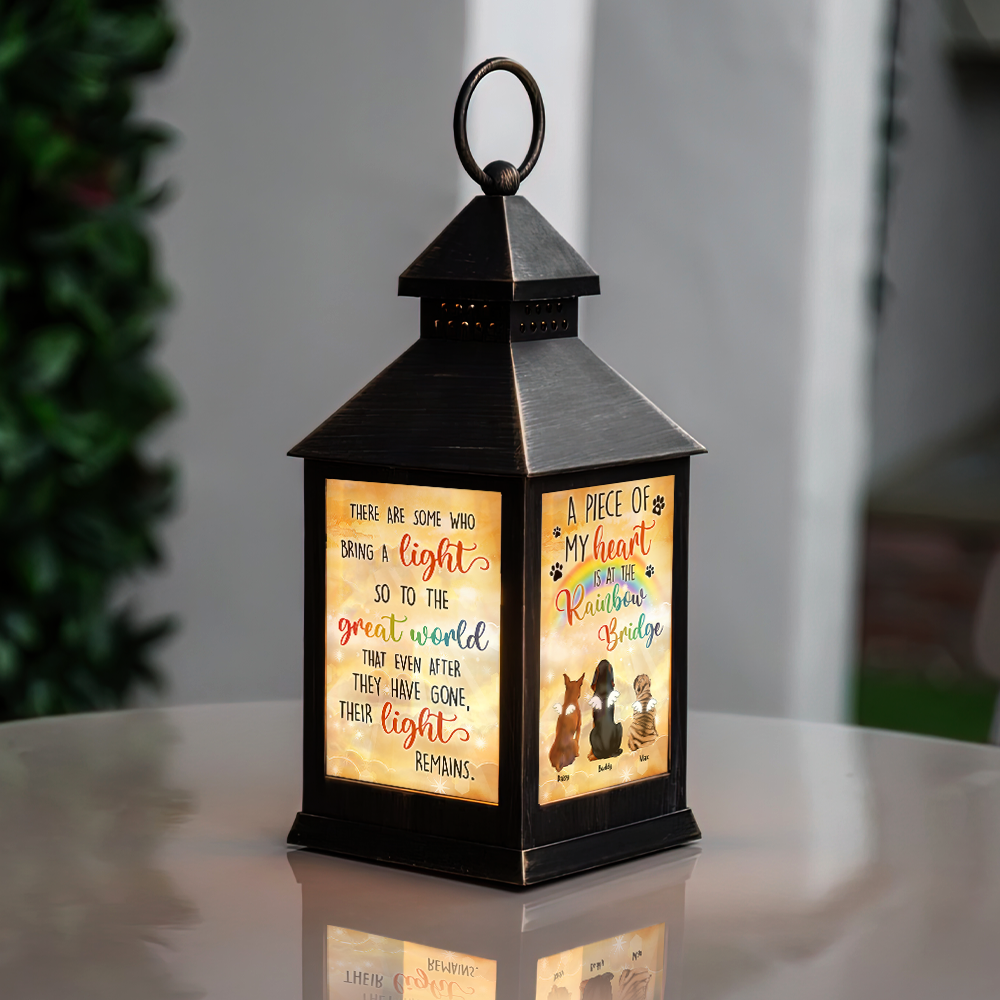 Custom A Piece Of My Heart Dog Cat Memorial Lantern II, Memorial Gift YHN-THUY