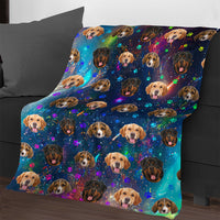 Thumbnail for Custom Galaxy With Paws Dog Cat Photo Blanket, Pet Lover Gift AB