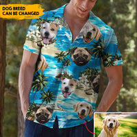 Thumbnail for Ocean Dog Watercolor - Customized Hawaiian Shirt AI