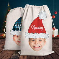 Thumbnail for Custom Santa Hat With Name Photo Christmas Bag, Christmas Gift AB