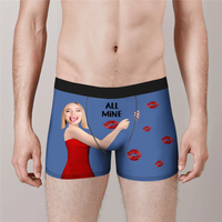 Thumbnail for Custom All Mine Face Photo Men's Boxer Briefs, Gift For Him AI