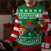 Thumbnail for Define Naughty Photo Ugly Christmas Sweatshirt, Christmas Gift AB
