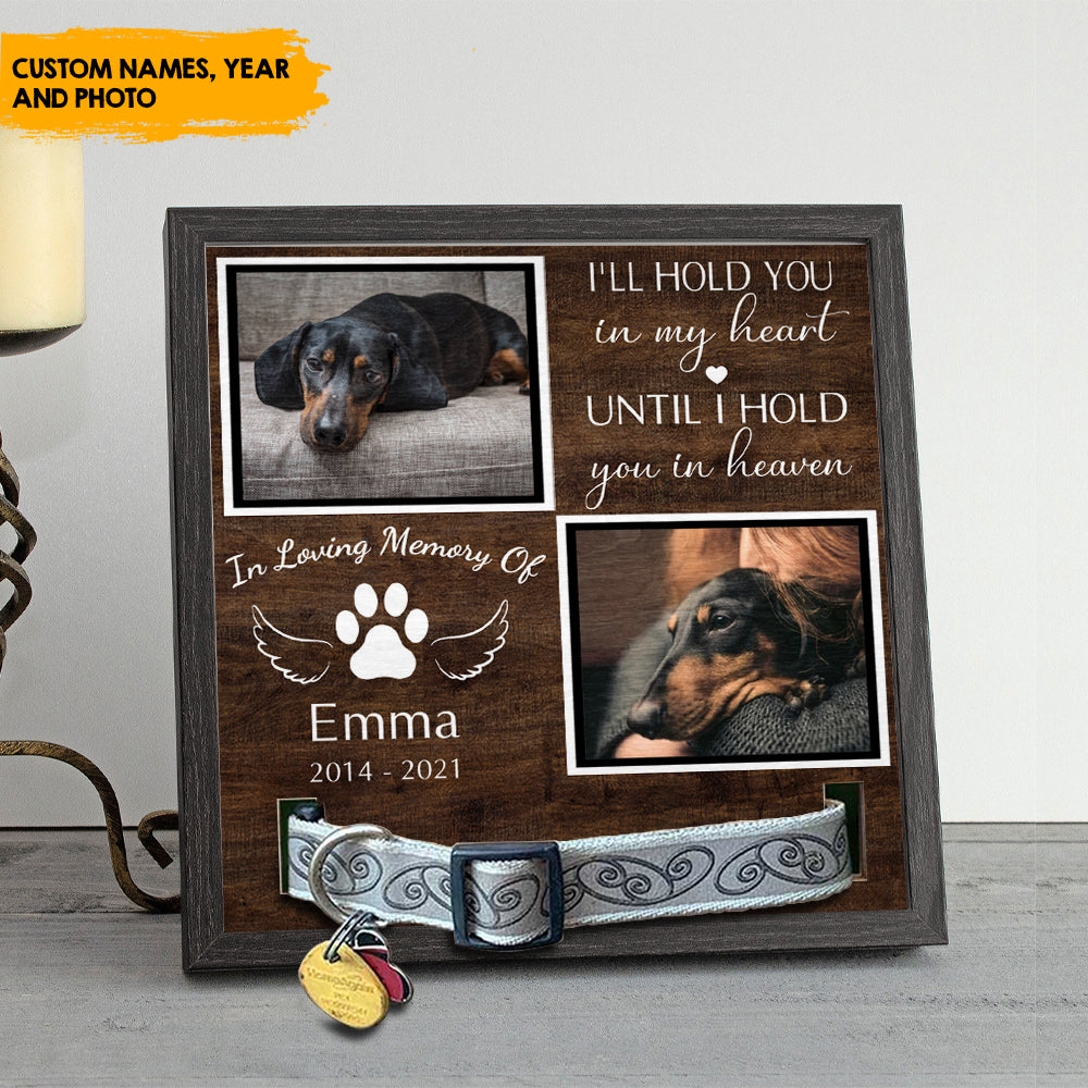 Two Photos Pet memorial Pet Loss - Pet Collar Holder AA