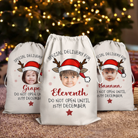 Thumbnail for Custom Christmas Reindeer Photo Christmas Bag, Christmas Gift AB