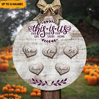 Thumbnail for This Is Us - Personalized Door Sign, Custom Names Family Gift Z