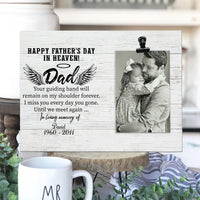 Thumbnail for Happy Father's day in heaven - Personalized Photo clip frame AA