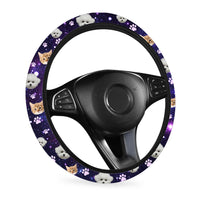 Thumbnail for Custom Galaxy Dog Cat Photo Car Steering Wheel Cover, Pet Lover Gift JonxiFon