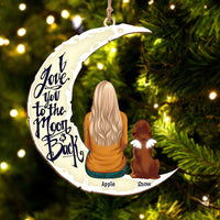 Thumbnail for Personalized I Love You To The Moon And Back Dog Memorial Wood Ornament Cutout AE