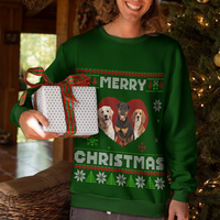 Thumbnail for Pet In My Heart Photo Ugly Christmas Sweatshirt, All-Over-Print Sweatshirt AB