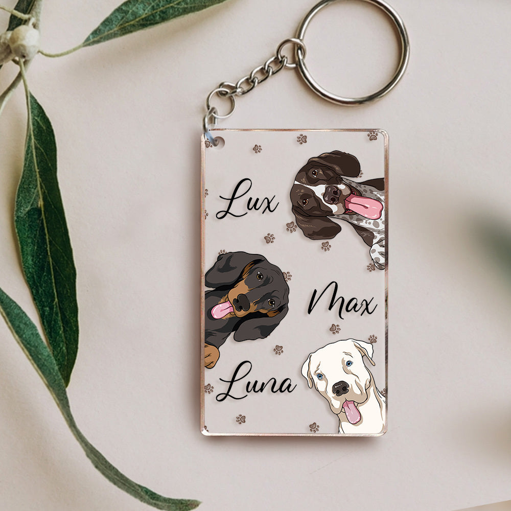 Personalized Cat Dog Acrylic Keychain, Gift For Pet Lovers JonxiFon