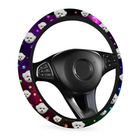 Thumbnail for Custom Neon Pawprints Dog Cat Photo Car Steering Wheel Cover, Pet Lover Gift JonxiFon