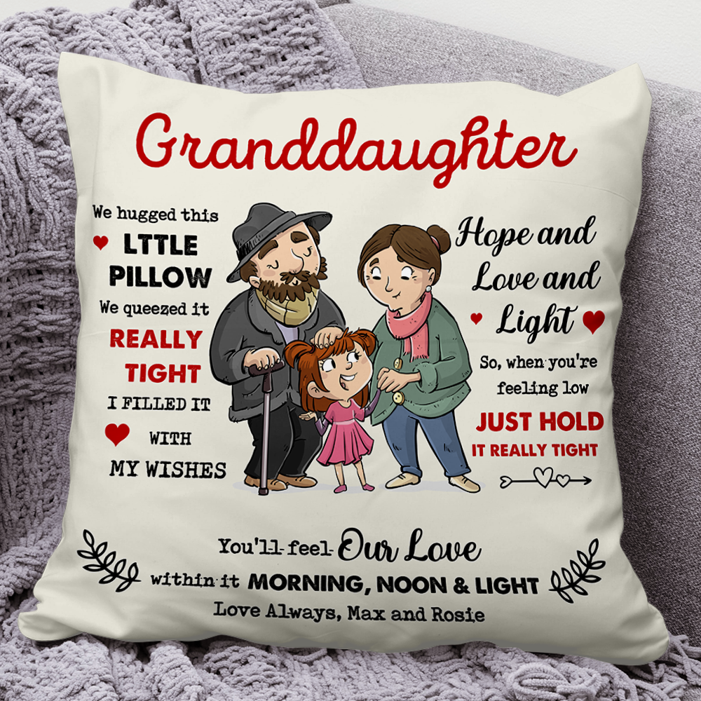 To My Grandson Granddaughter From Grandma Grandpa Pillow, Gift For Family Member FC