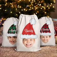 Thumbnail for Custom Santa Hat With Name Photo Christmas Bag, Christmas Gift AB