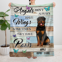 Thumbnail for Custom Angels Don't Always Have Wings Photo Dog Cat Fleece Blanket, Memorial Gift AB