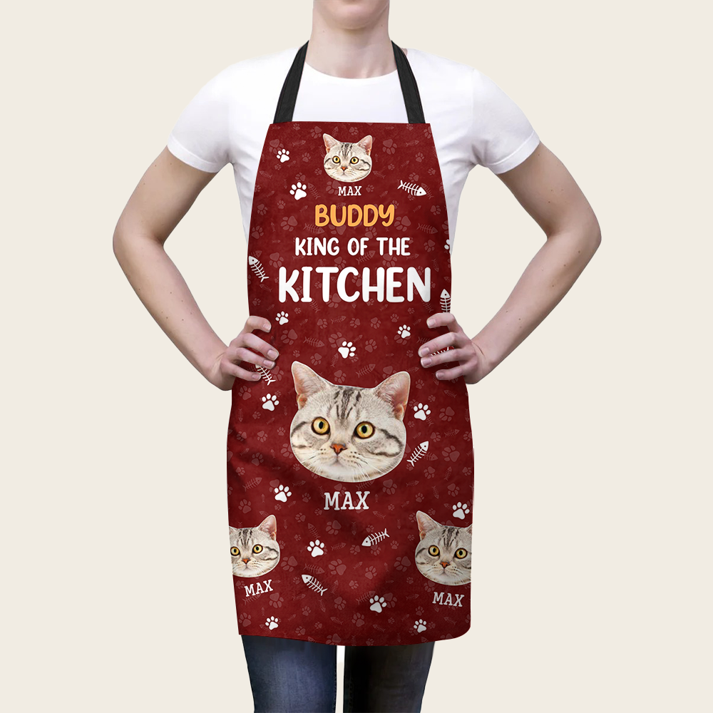 Custom King / Queen Of The Kitchen Dog Cat Photo Apron, Kitchen Gift AI