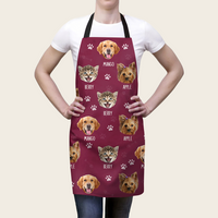 Thumbnail for Custom Dog Cat Paws Photo Apron, Pet Lover Gift AI