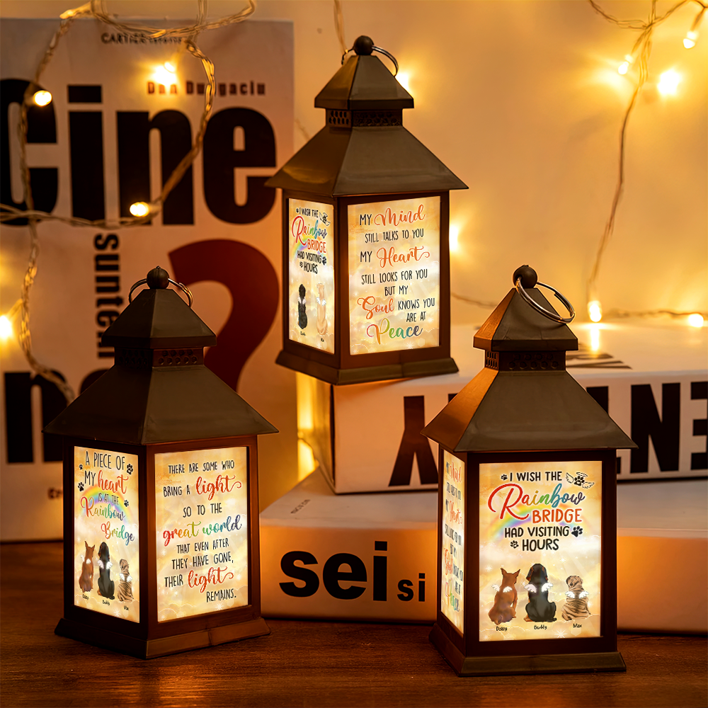 Custom A Piece Of My Heart Dog Cat Memorial Lantern II, Memorial Gift YHN-THUY