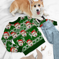 Thumbnail for I Love My Pet Photo Ugly Christmas Sweatshirt, All-Over-Print Sweatshirt AB
