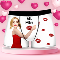 Thumbnail for Custom All Mine Face Photo Men's Boxer Briefs, Gift For Him AI