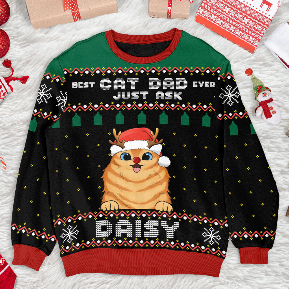 Best Dog Mom Dad Ever Ugly Christmas Sweater, Christmas Gift AB